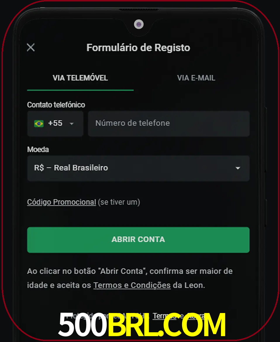 Abra o aplicativo e inicie o processo de registro.