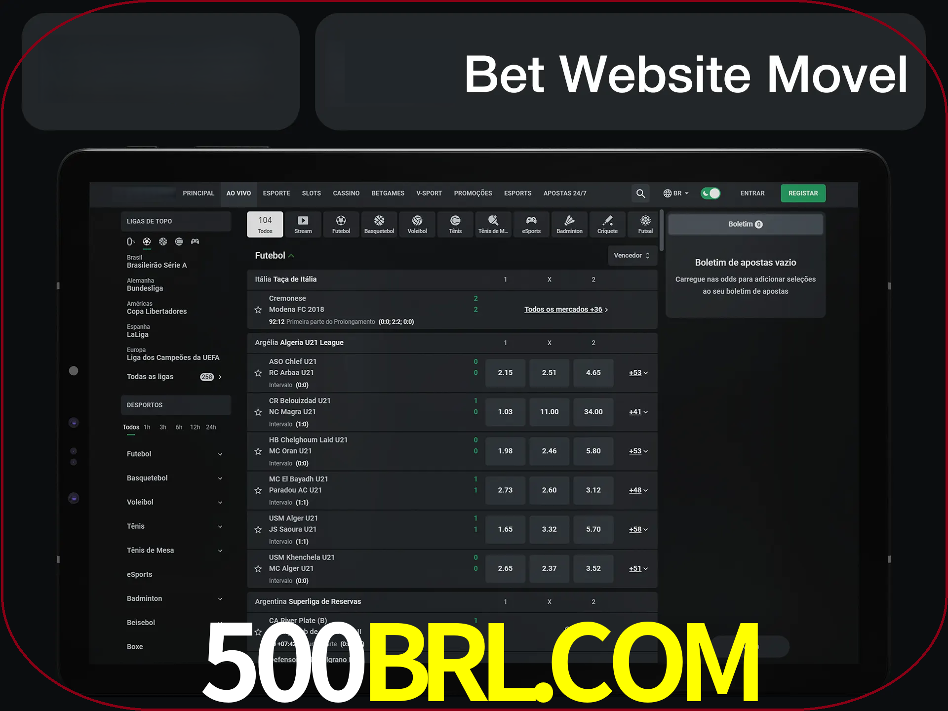 Use nosso website em qualquer dispositivo.