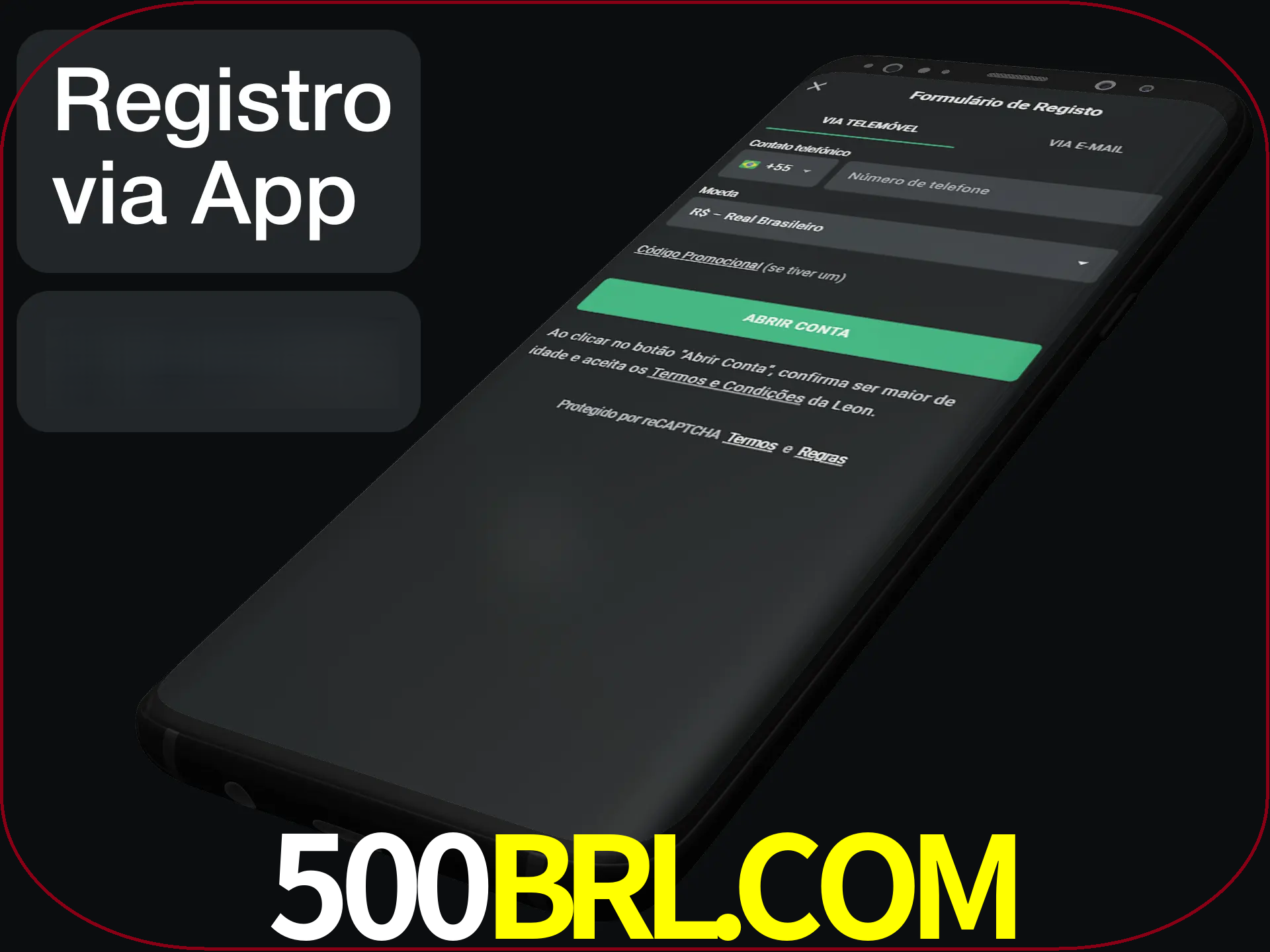 Registre-se quiclly em LeonBet usando o aplicativo.